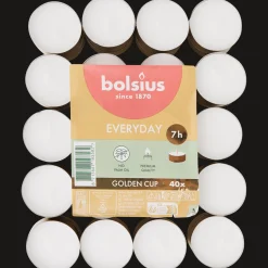 Bolsius theelichten in gouden cup