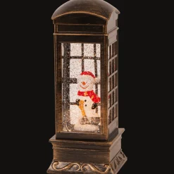 Action Kersttelefooncel met licht en glitters