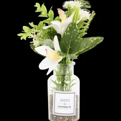 Action Kunstbloemen in glazen fles